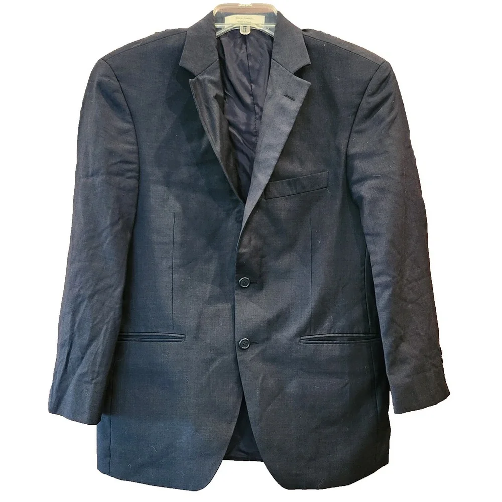 mens John Nordstrom sport coat‎ Blazer 100% Wool navy Blue LORO PIANA 110's 39 C